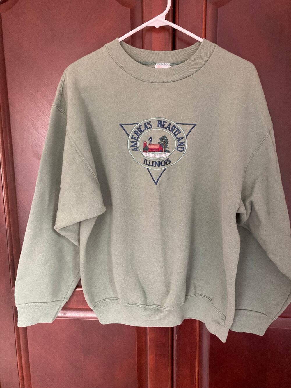Desert Heat - Vintage Americana 90s Sage America's Heartland Sweatshirt - M